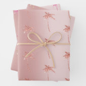 Blush Rose Gold Glitzer Palmen Geschenkpapier Set (Beispiel)