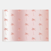 Blush Rose Gold Glitzer Palmen Geschenkpapier Set (Vorderseite)