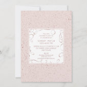 Blush & Rose Gold Glitzer Pinselschrift Einladung (Rückseite)