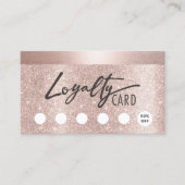 Blush Rose Gold Glitzer Typografie Schönheitssalon Treuekarte (Vorderseite)