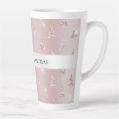 Blush Rose Gold Glitzer Weihnachtsbäume Milchtasse (Rechts)