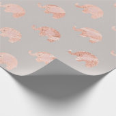 Blush Rose Gold Grau Prinzessin Elephant Peach Geschenkpapier (Ecke)