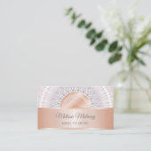 Blush Rose Gold Gray Mandala Visitenkarte (Stehend Vorderseite)
