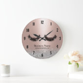 Blush Rose Gold Lashes Makeup Artist Beauty Salon Große Wanduhr (Zuhause)