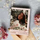 Blush Rose Gold Lines Foto Abschluss Folieneinladung
