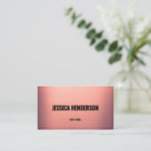 Blush Rose Gold Luxe Business Card Visitenkarte (Stehend Vorderseite)