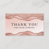 Blush Rose Gold Marmor Agate Schönheit Danke Karte (Vorderseite)