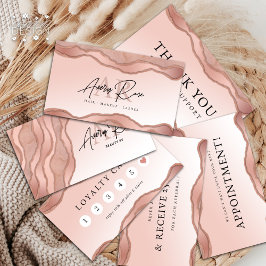 Blush Rose Gold Marmor Agate Schönheit Danke Karte