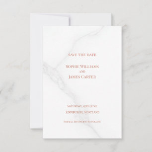 Blush Rose Gold Minimale Schottische Hochzeit Save The Date