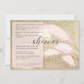 Blush Rose Gold Pampas Gras Einladung (Vorderseite)