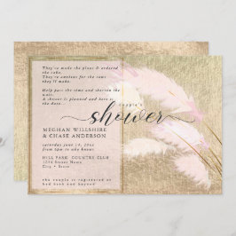 Blush Rose Gold Pampas Gras Einladung