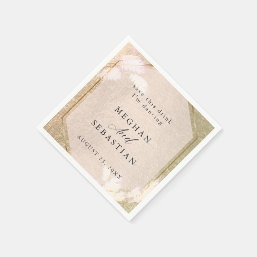 Blush Rose Gold Pampas Gras Serviette (Ecke)