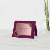 Blush Rose Gold - purple Floral Wedding Guest Card Dankeskarte (Vorderseite)