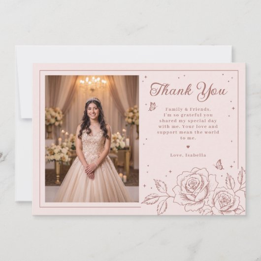 Blush Rose Gold Quinceañera (Vorderseite)
