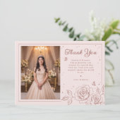 Blush Rose Gold Quinceañera (Stehend Vorderseite)
