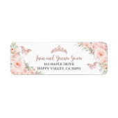 Blush Rose Gold Quinceanera Rücksendeadresse (Vorne)