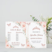 Blush Rose Gold Quinceanera Veranstaltungen Progra (Stehend Vorderseite)
