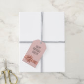 Blush Rose Gold Ribbon Bow Geburtstag Geschenkanhänger (Mit Garn)