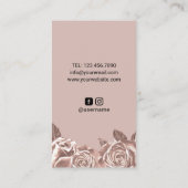 Blush Rose Gold Schere Blume Haar Stylist Salon Visitenkarte (Rückseite)