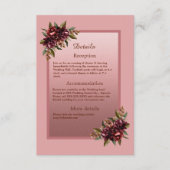 Blush Rose Gold Script - Burgundy floral wedding Begleitkarte (Vorderseite)