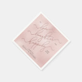 Blush Rose Gold Script glücklich immer nach Serviette (Ecke)