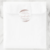Blush & Rose Gold Script Graduate Rücksendeadresse Runder Aufkleber (Tasche)