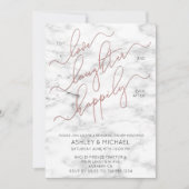 Blush Rose Gold Script Marble Probe laden Einladung (Vorderseite)