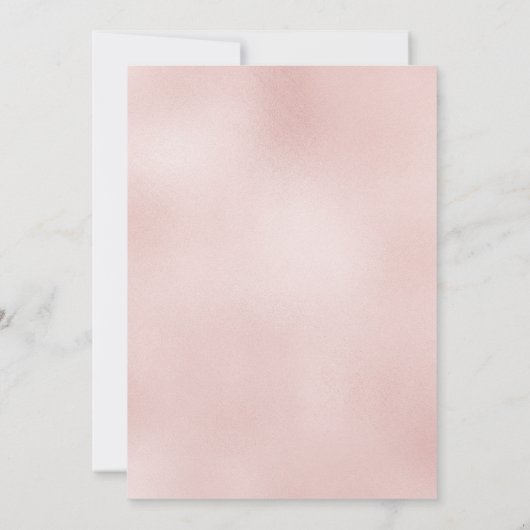 Blush Rose Gold Script Marble Probe laden Einladung (Rückseite)