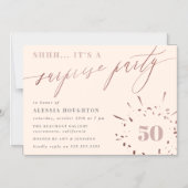 Blush & Rose Gold Script Überraschendes Party Magneteinladung (Vorderseite)