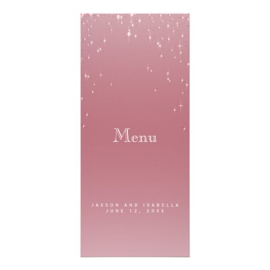 Blush Rose Gold Star Lights - Menü (Vorne)