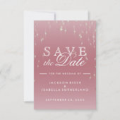 Blush Rose Gold Star Lights - Save the Date (Vorderseite)