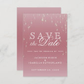 Blush Rose Gold Star Lights - Save the Date (Vorne/Hinten)