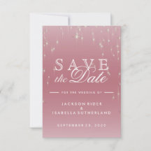 Blush Rose Gold Star Lights - Save the Date