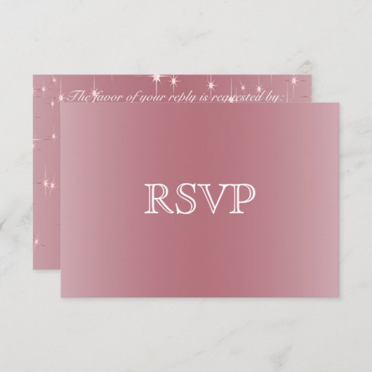 Blush Rose Gold Star Lights - UAWG RSVP Karte (Vorne/Hinten)
