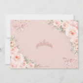 Blush Rose Gold Sweet 16 Quince Butterflies Save The Date (Rückseite)