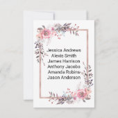 Blush & Rose Gold Tischnummer Segel Chart (Rückseite)