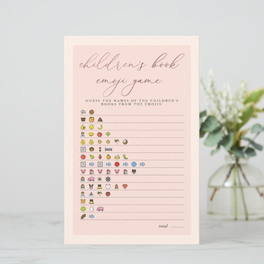 Blush Rose Gold Typografie Emoji Game Baby Dusche (Stehend Vorderseite)