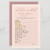 Blush Rose Gold Typografie Emoji Game Baby Dusche (Vorne/Hinten)
