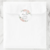 Blush Rose Gold Wedding Bridal Runder Aufkleber (Tasche)