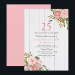 Blush Rose Gold Weiß 25. Hochzeitstag Einladung<br><div class="desc">Blush Rose Gold Weißer 25. Hochzeitsjubiläum Siehe Matching Collection im Handel</div>