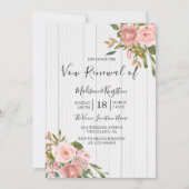 Blush Rose Gold Weißes Holz Neu laden Einladung (Vorderseite)