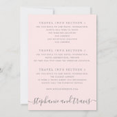 Blush Rose Gold Weltkarte Hochzeit Einladung (Rückseite)