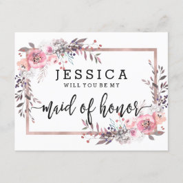 Blush & Rose Gold werden Sie meine Trauzeugin sein Einladung