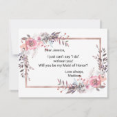 Blush & Rose Gold werden Sie meine Trauzeugin sein Einladung (Rückseite)