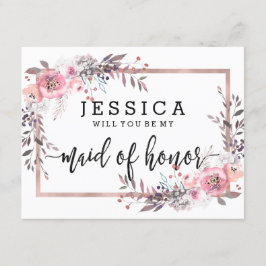 Blush & Rose Gold werden Sie meine Trauzeugin sein Einladung