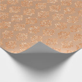 Blush Rose Goldene Pfirsichmatte Geschenkpapier (Ecke)