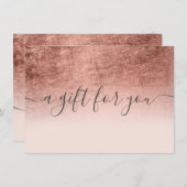 Blush Rose Goldfolie ombre Geschenkgutschein (Vorne/Hinten)