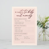 Blush Rose Goldtypografie ein Hinweis für Baby und (Stehend Vorderseite)