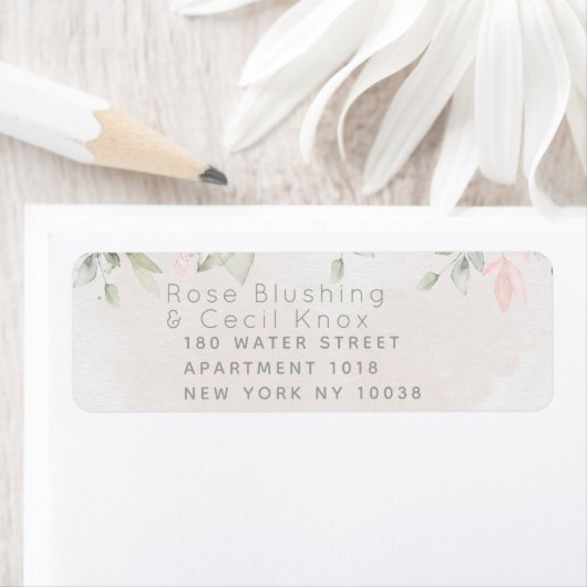 Blush Rose Greenerity Wedding Rücksendeadresse (Insitu)