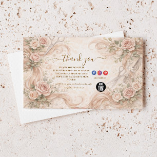 Blush Rose Hair Studio Illustration Dankeskarte
